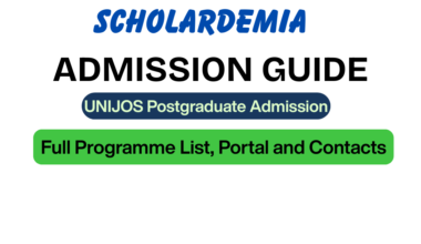 UNIJOS Postgraduate Admission 2026/2027: Full Programme List, Portal and Contacts