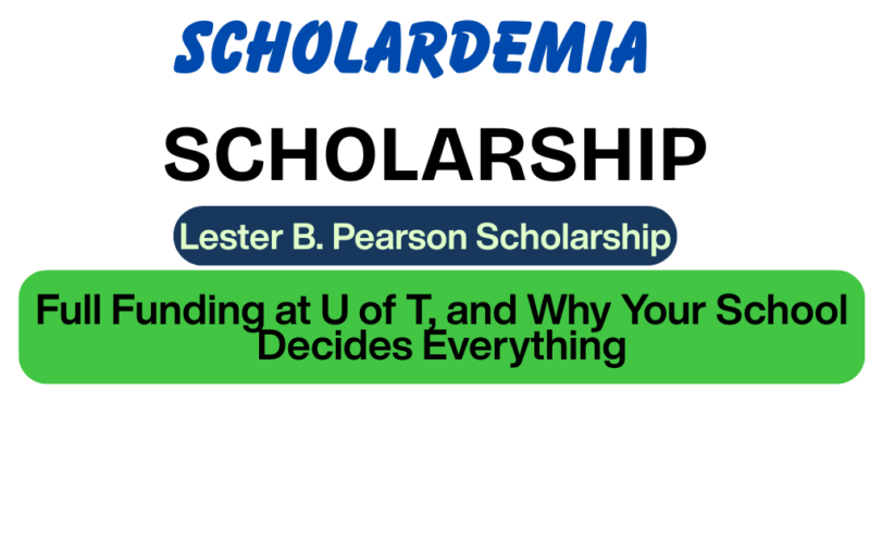 Lester B. Pearson Scholarship 2027: Full Funding at U of T, and Why Your School Decides Everything