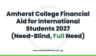 Amherst College Financial Aid for International Students 2027 (Need-Blind, Full Need)