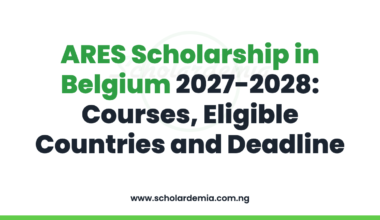 ARES Scholarship in Belgium 2027-2028: Courses, Eligible Countries and Deadline
