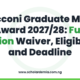 Bocconi Graduate Merit Award 2027/28: Full Tuition Waiver, Eligibility and Deadline