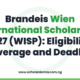 Brandeis Wien International Scholarship 2027 (WISP): Eligibility, Coverage and Deadline