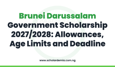 Brunei Darussalam Government Scholarship 2027/2028: Allowances, Age Limits and Deadline