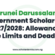 Brunei Darussalam Government Scholarship 2027/2028: Allowances, Age Limits and Deadline