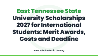 East Tennessee State University Scholarships 2027 for International Students: Merit Awards, Costs and Deadline