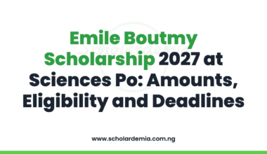 Emile Boutmy Scholarship 2027 at Sciences Po: Amounts, Eligibility and Deadlines