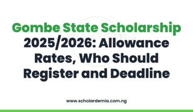 Gombe State Scholarship 2025/2026: Allowance Rates, Who Should Register and Deadline