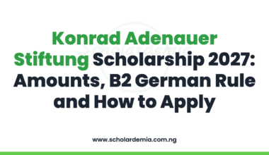 Konrad Adenauer Stiftung Scholarship 2027: Amounts, B2 German Rule and How to Apply