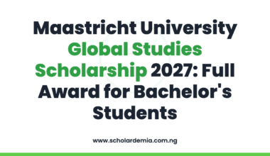 Maastricht University Global Studies Scholarship 2027: Full Award for Bachelor's Students