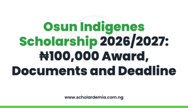 Osun Indigenes Scholarship 2026/2027: ₦100,000 Award, Documents and Deadline