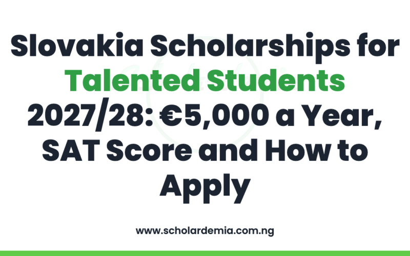 Slovakia Scholarships for Talented Students 2027/28: €5,000 a Year, SAT Score and How to Apply