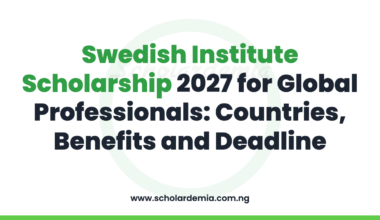 Swedish Institute Scholarship 2027 for Global Professionals: Countries, Benefits and Deadline