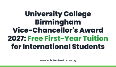 University College Birmingham Vice-Chancellor's Award 2027: Free First-Year Tuition for International Students