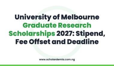 University of Melbourne Graduate Research Scholarships 2027: Stipend, Fee Offset and Deadline