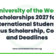 University of the West Scholarships 2027 for International Students: Lotus Scholarship, Costs and Deadlines